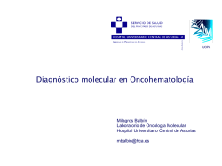 Diagnóstico Molecular en Oncohematología Dra. M. Balbín
