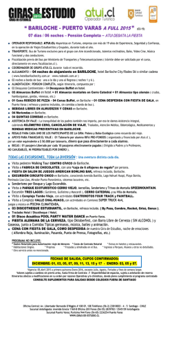 “ bariloche - puerto varas a full 2015 ” (02-15)
