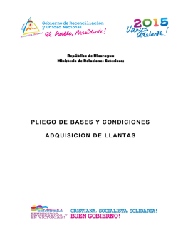 PLIEGO DE BASES Y CONDICIONES ADQUISICION DE LLANTAS