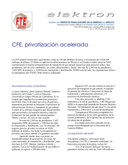 CFE, privatización acelerada - Frente de Trabajadores de la Energía