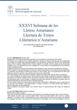 XXXVI Selmana de les Lletres Asturianes Llectura de Testos