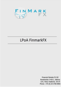 Financial Markets FX OÜ, (Trading name – FinmarkFX) registered by