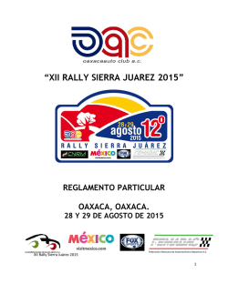 xii rally sierra juarez 2015 - Comisión Nacional de Rallies México AC