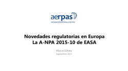 Novedades regulatorias en Europa La A-NPA 2015-10
