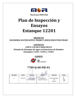 Plan de Inspección y Ensayos Estanque 12201