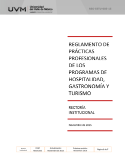 Reglamento de prácticas profesionales de hospitalidad