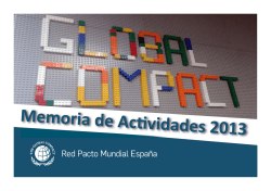 Memoria Anual Red Española del Pacto Mundial 2013