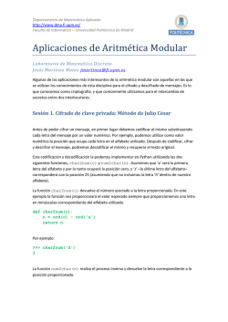 Criptograpía (Aritmética modular)