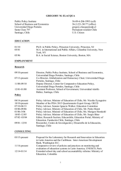 CV de Gregory Elacqua - Instituto de Políticas Públicas UDP