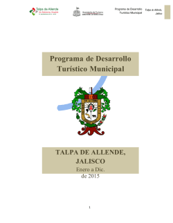 Programa de Desarrollo Turístico Municipal TALPA DE ALLENDE
