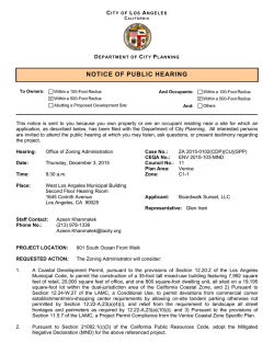 notice of public hearing - Los Angeles Department of City Planning