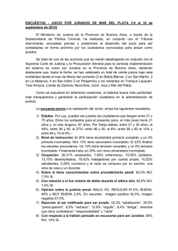Encuestas Mar del Plata del 14 al 16 de septiembre de 2015