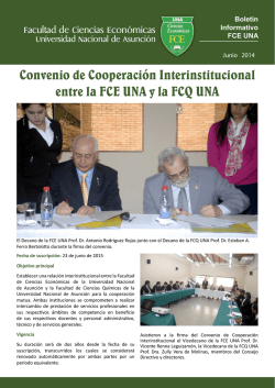 Convenio de Cooperación Interinstitucional entre la FCE UNA y la
