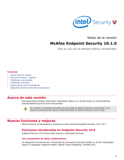 McAfee Endpoint Security 10.1.0 Notas de la versión Para su uso