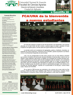 e-Gacetilla 20 - Facultad de Ciencias Agrarias