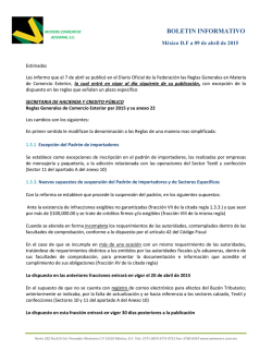 BOLETIN INFORMATIVO - Movers Consorcio Aduanal