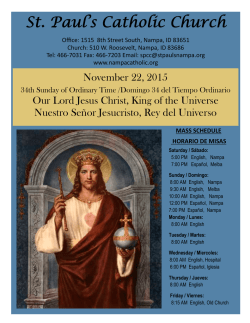 Bulletin November 22, 2015 - St. Paul`s Catholic Church