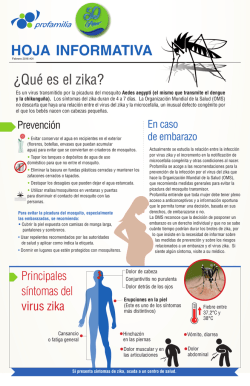 INFORMATIVA HOJA ¿Qué es el zika?