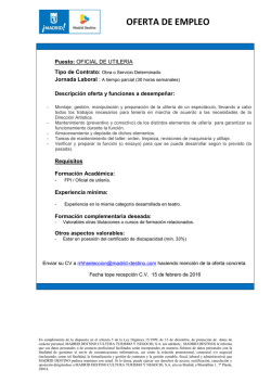 oferta de empleo - Madrid Destino
