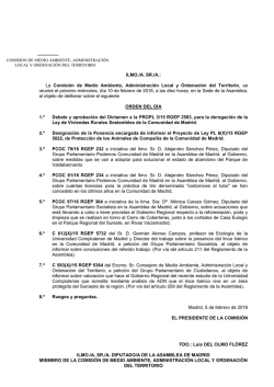 Orden del Día - Asamblea de Madrid