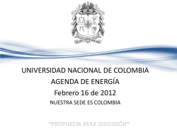 UNIVERSIDAD NACIONAL DE COLOMBIA AGENDA DE ENERGÍA