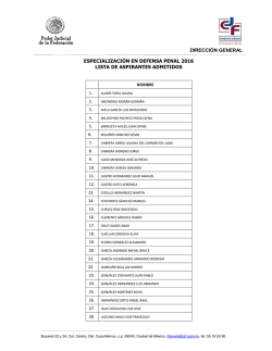 Lista de aspirantes admitidos a la Especialización de Defensa