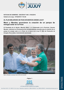Macri y Morales anunciaron la creación de un parque de energía
