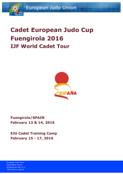 These details MUST be included in Cadet European Cup Outlines