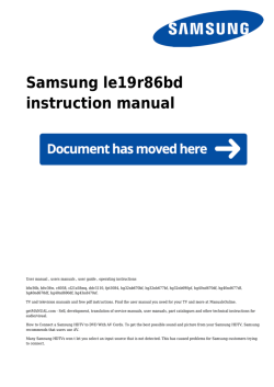 Samsung le19r86bd instruction manual