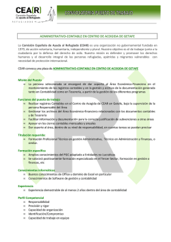 Oferta empleo Administrativo contable CEAR Getafe Septbre 2015
