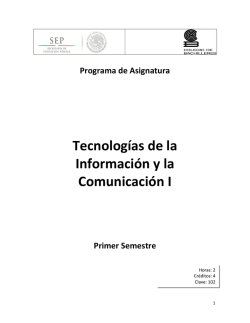 Tecnologías de la Información y la Comunicación I
