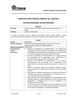 CONVOCATORIA PÚBLICA ABIERTA No. 024/2015 CENTRO