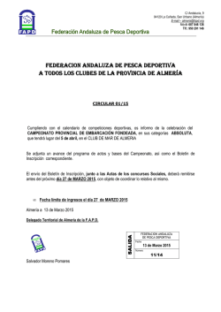 Convocatoria y Bases - FAPD - Federación Andaluza de Pesca