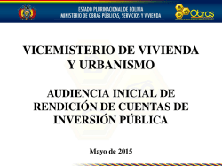 Diapositiva 1 - Ministerio de Obras Públicas Servicios y Vivienda
