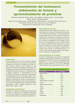 Procesamiento del lactosuero: elaboración de lactosa y