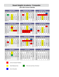 School Calendar - Desert Heights Academy