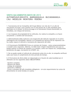 SALVAMENTOS MAYO 2015 - Seguros Bolivar Institucional