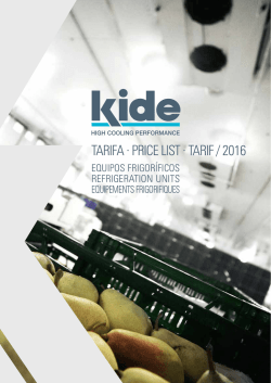 TARIFA · PRICE LIST · TARIF / 2016