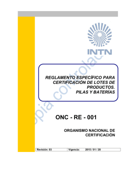 ONC-RE-001 Reglamento Especifico para Certificacion de