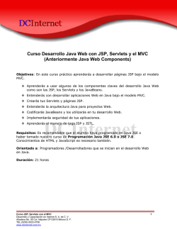 DCInternet Curso Desarrollo Java Web con JSP, Servlets y el MVC