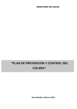 Plan de prevención y control del cólera en El Salvador 2015-2020