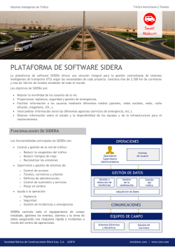TRÁFICO INTERURBANO - Plataforma de Software SIDERA