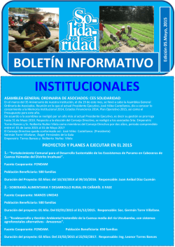 BOLETÍN INFORMATIVO INSTITUCIONALES