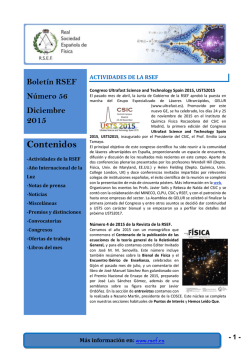 Boletín RSEF - Diciembre 2015 - Real Sociedad Española de Física