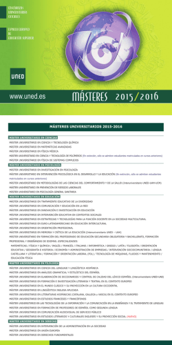 MÁSTERES UNIVERSITARIOS 2015-2016
