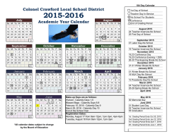 2015-16 Printable School Calendar