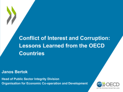 Conflict of Interest and Corruption: Lessons Learned from the OECD