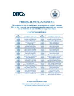 Apoyo a Patentes 2015 - DITCo