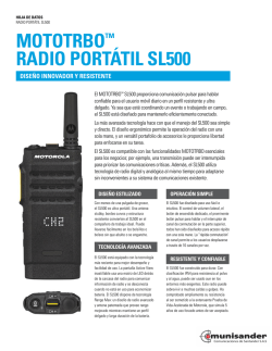 MOTOTRBO™ RADIO PORTÁTIL SL500