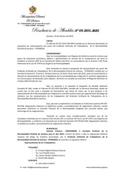 Resolución de Alcaldia Nº 111-2015-MDS